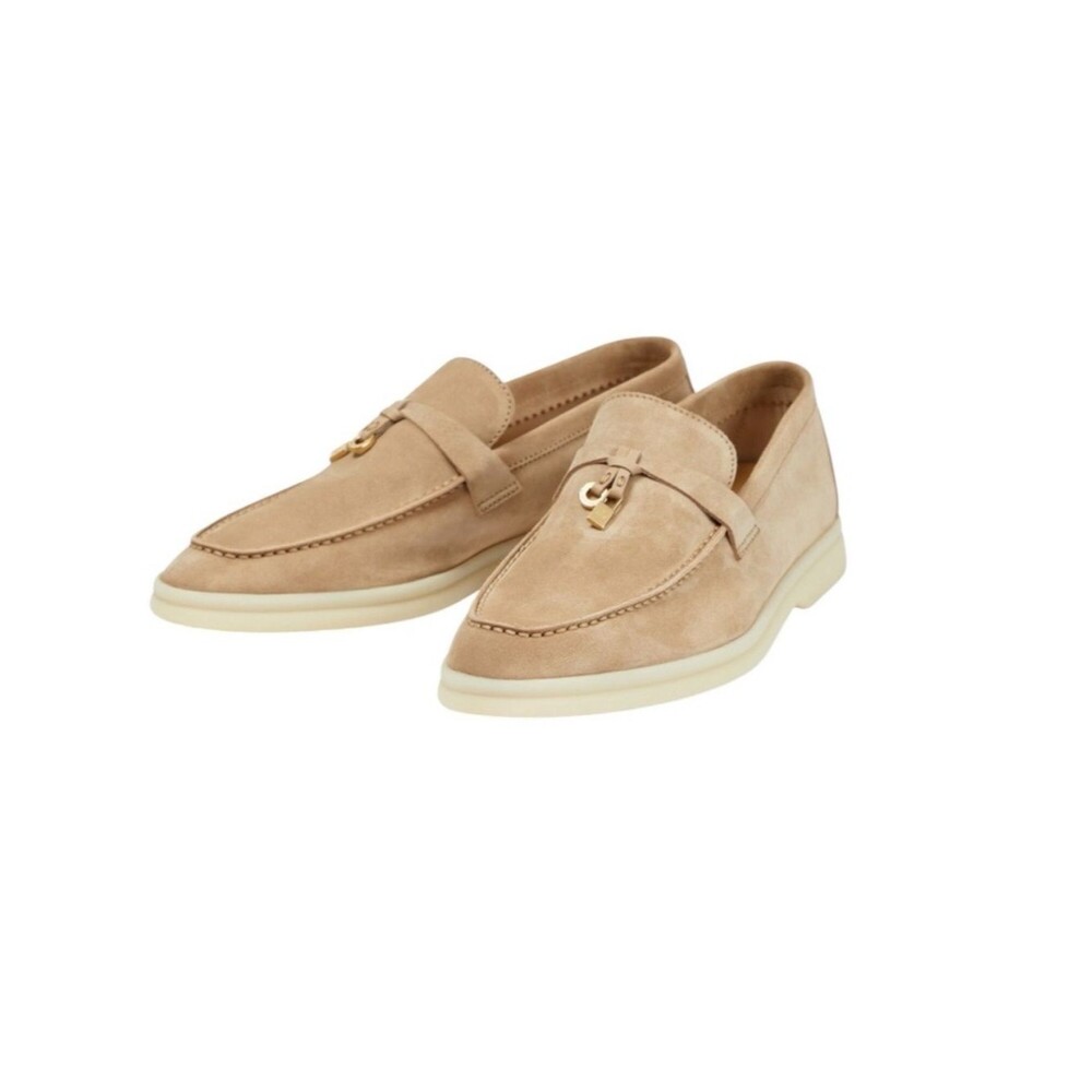Loro Piana Summer Charms Walk suede loafers Sz 38